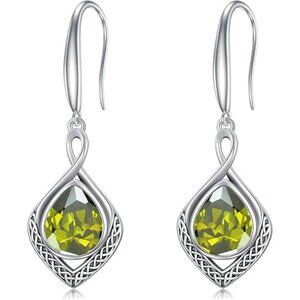 02-August BIrthstone Celtic Knot Filigree 925 Silver Infinity Earrings